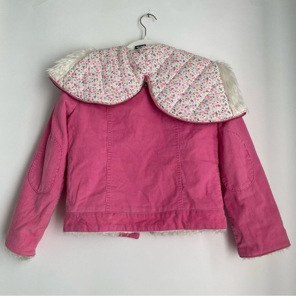 ROXY GIRL Pink Corduroy Button-up Faux Fur Hood‎ & Quilted lined Jacket - Large - Picture 4 of 9